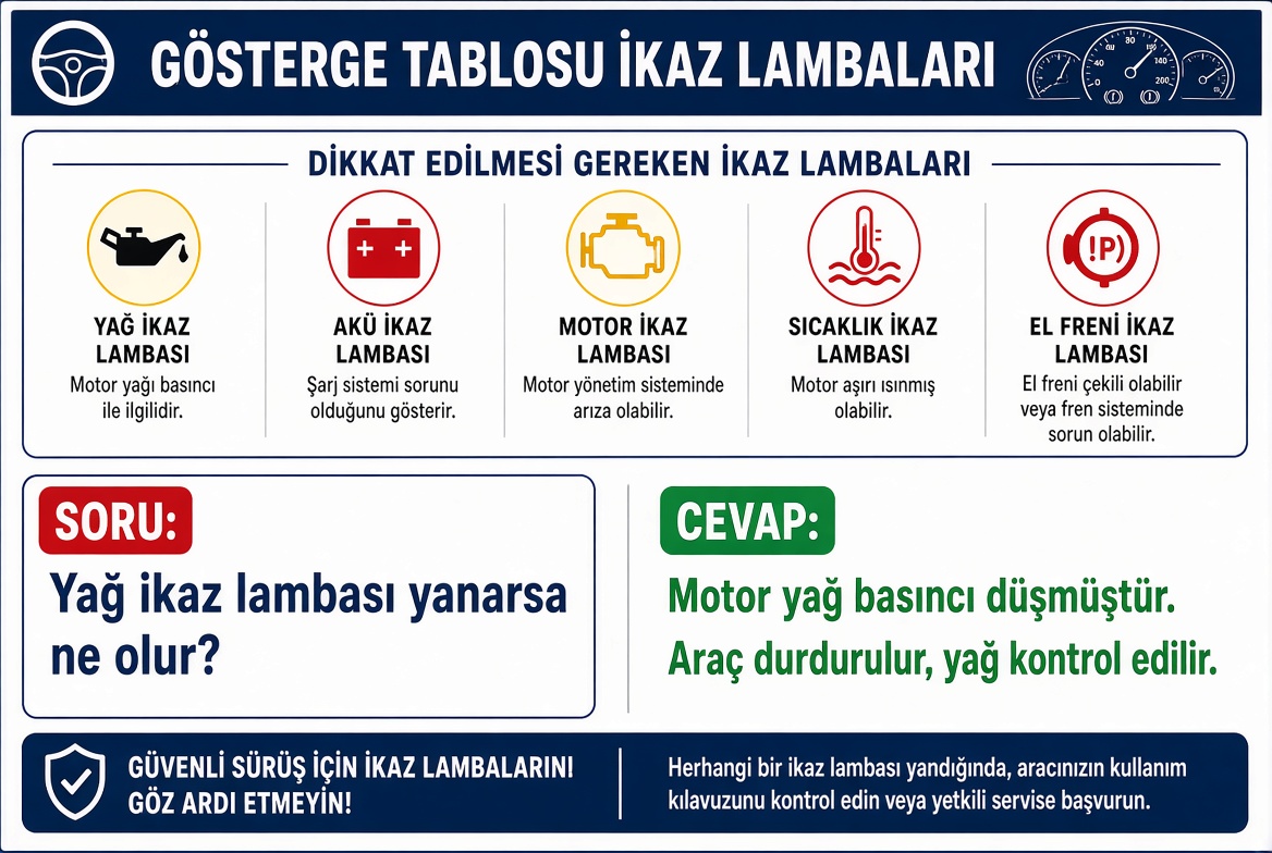 Yağ ikaz lambası yanarsa ne olur?